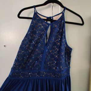 Royal blue floor-length gown